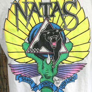 Original 80's Vintage NATAS KAUPAS Santa Monica Airlines T Shirt L Stedman Tag